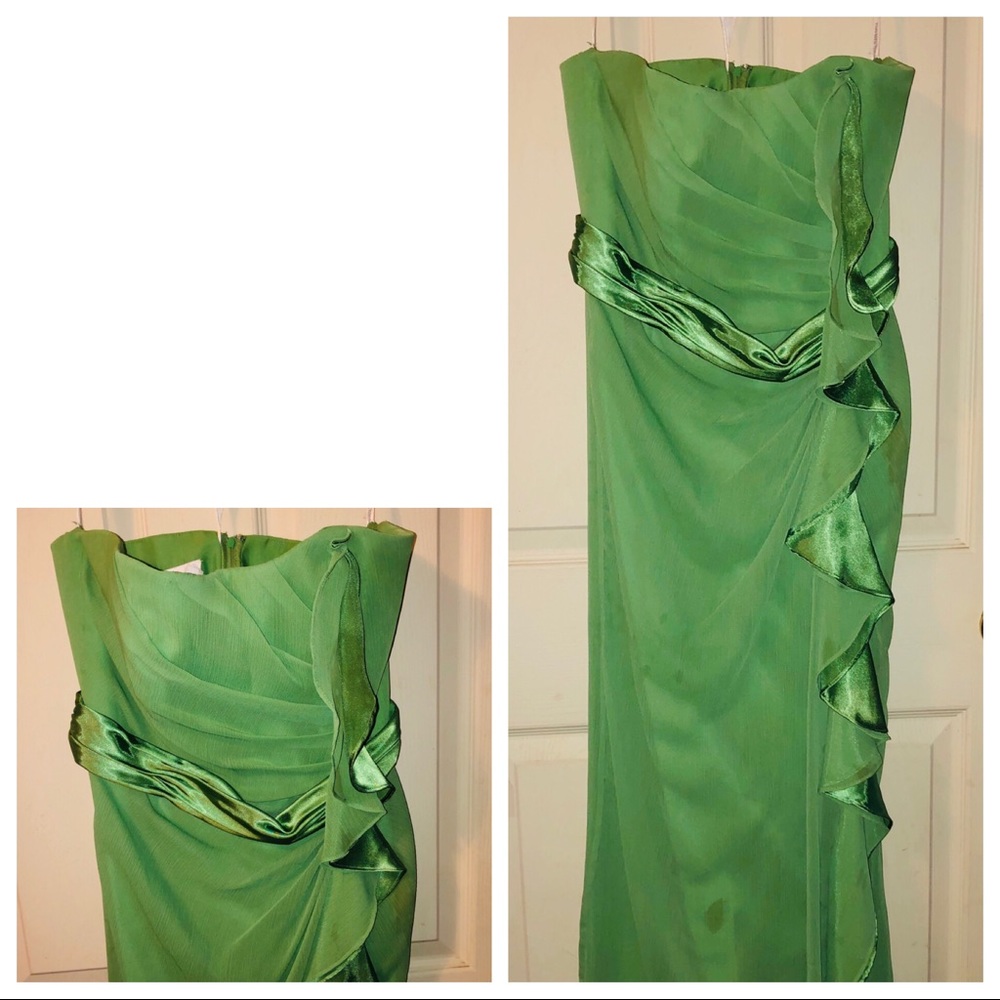 Long strapless kelly green